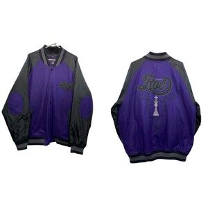 Vtg Rocawear Jacket Mens 3X Purple Black Bomber Varsity Black Kings Hip Hop 1999